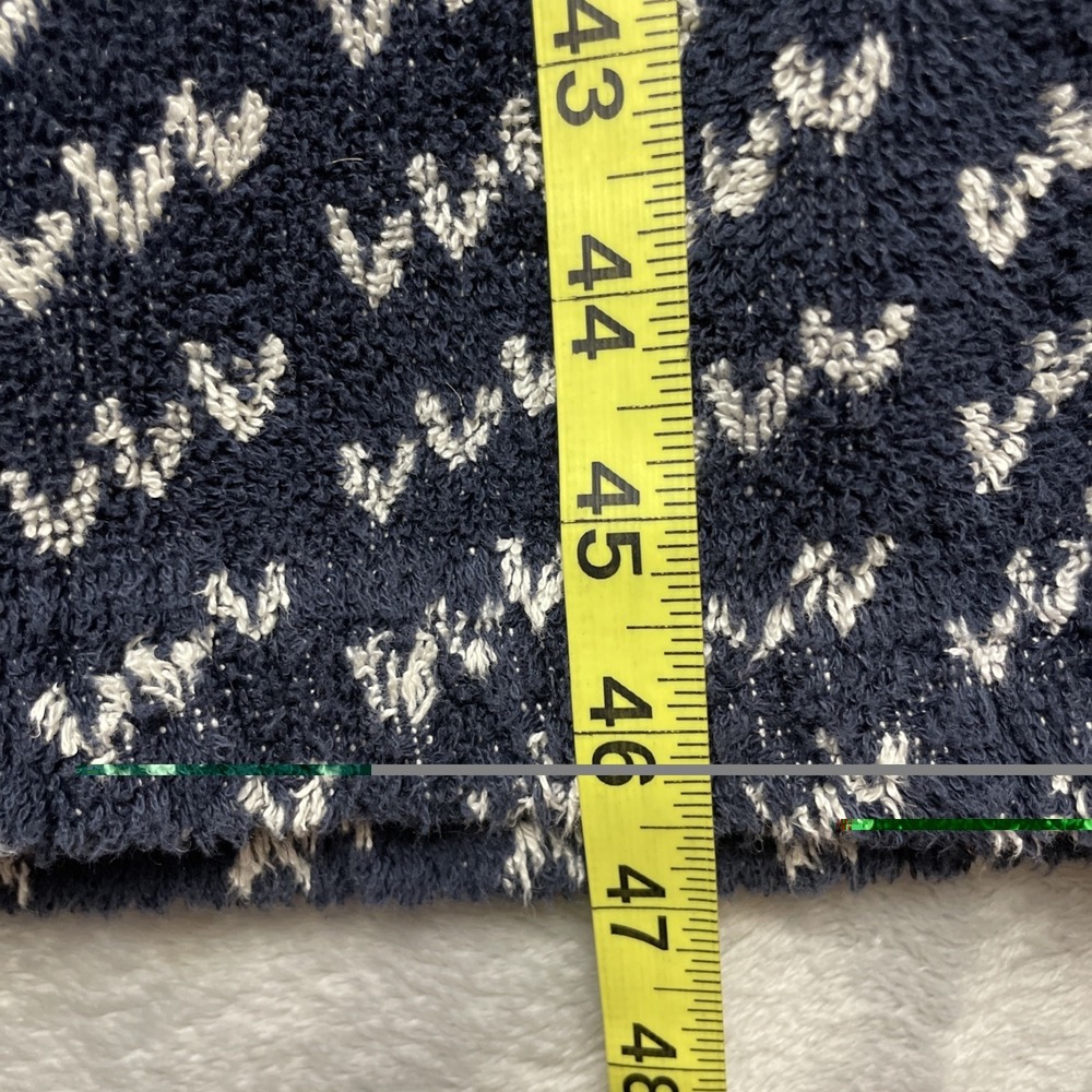 Vintage LL Bean Mens Heavy Terry Cloth Robe Size XL Navy Birdseye Belted Pockets - Picture 7 of 9